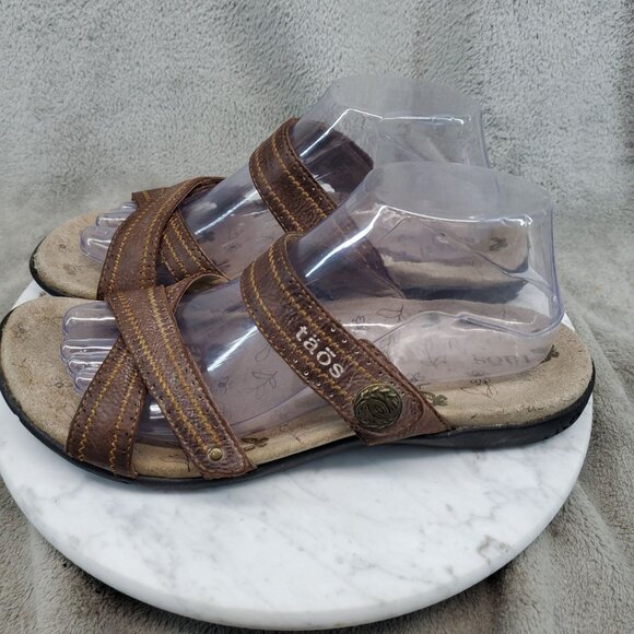 Taos Footwear Shoes - Taos Footwear Shoes Womens Size 9 Brown Leather Hero Strappy Sandals